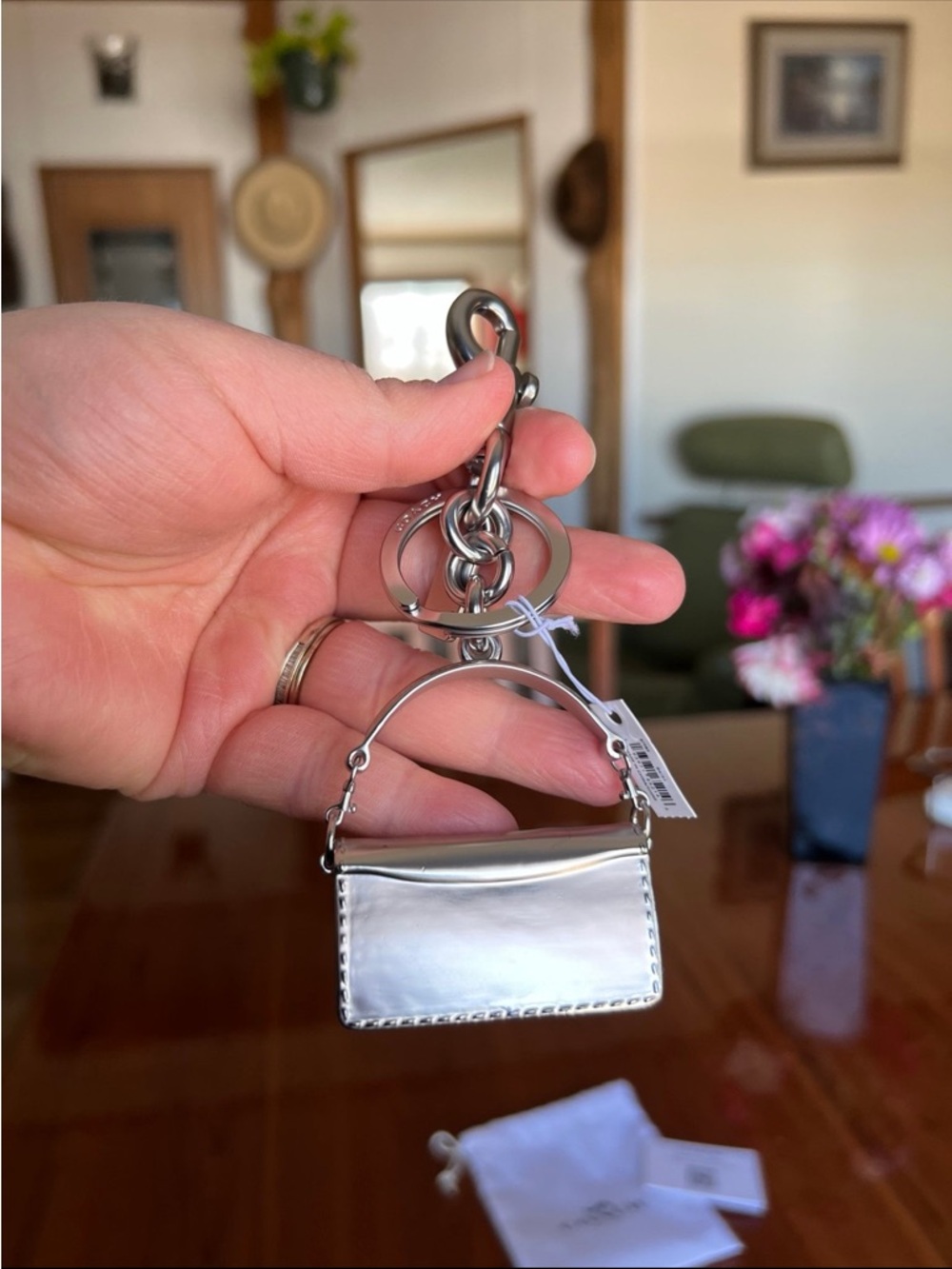 Coach Silver Tabby Bag Charm - Picture 3 of 7